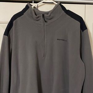 Merrell Gray and Black Quarter-Zip Fleece